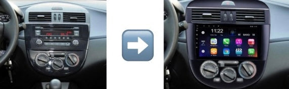 Combo Nissan Tiida 2011-2015 | Radio de pantalla android 9 pulgadas carplay / androidauto inalámbrico