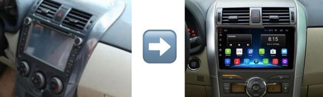 Dashkit Toyota Corolla 2009-2013 full | Radio de pantalla Android 9 pulgadas carplay / androidauto inalámbrico