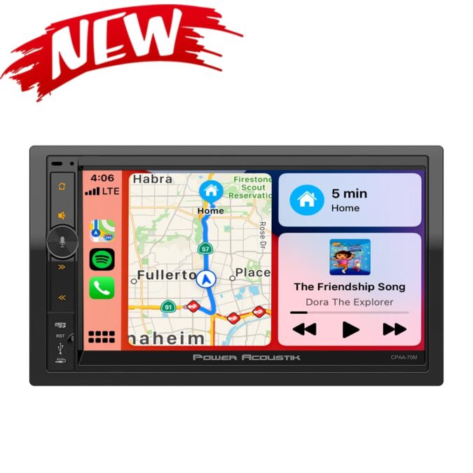 Radio Carplay AndroidAuto Power Acoustik 7” CPAA-70M
