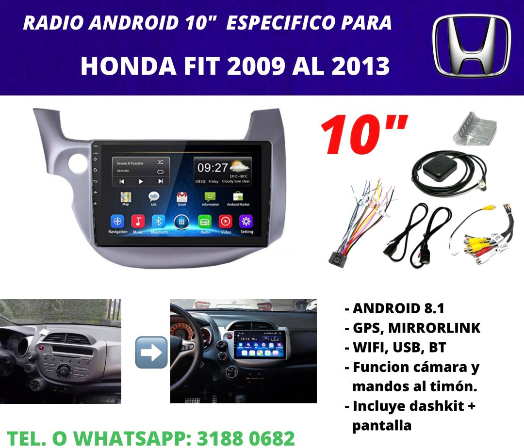 Honda Fit Combo 2009-2013 | Android 10 inch screen radio + original da –  Multiservicios Hernandez