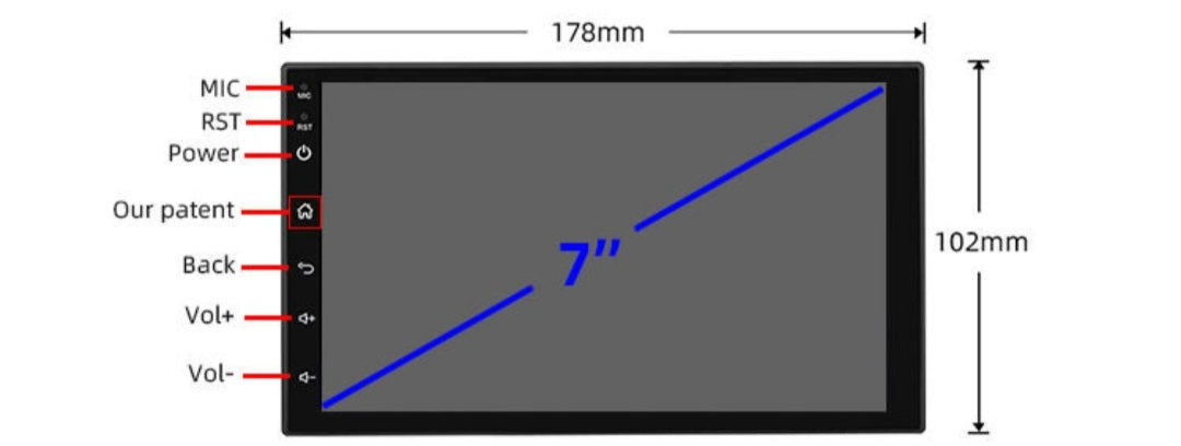Radio Android 7 pulgadas - Xtenzo Full Touch - Radio de pantalla Carplay / AndroidAuto inalámbrico