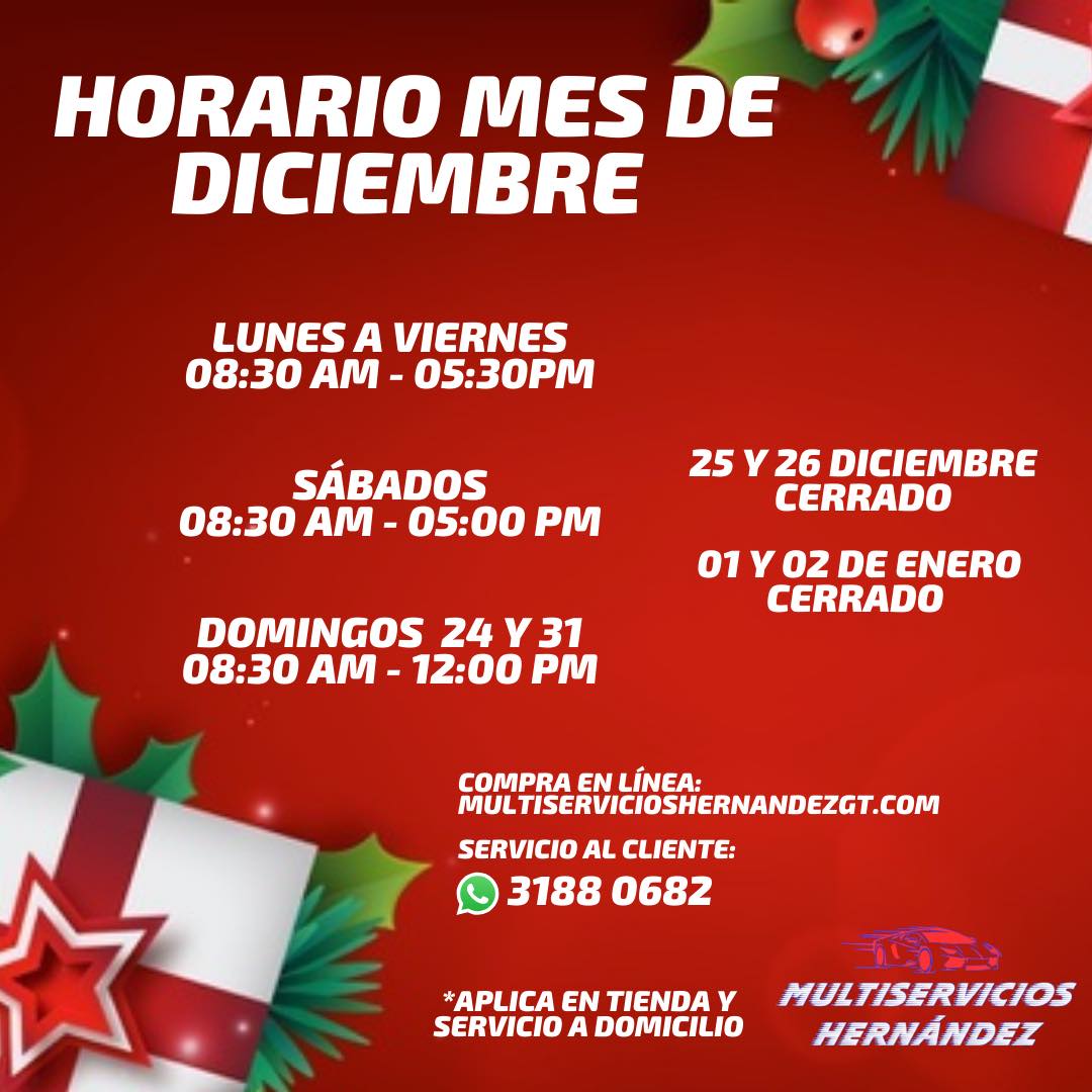 HORARIO DE FIN DE AÑO