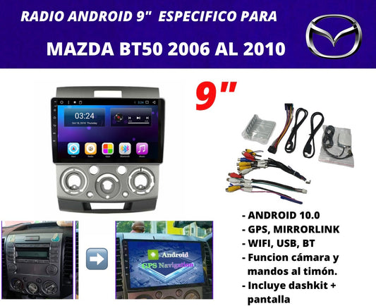 Combo Mazda BT50 2006-2010/Ford Ranger/ Everest | Android 9 inch screen radio + original dashkit