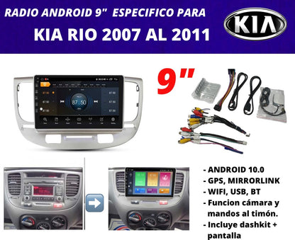 Kia Rio Combo 2007-2011 | Android 9 inch screen radio + original dashkit