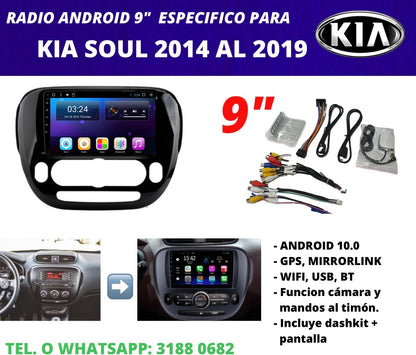 Combo Kia Soul 2014-2019 | Radio android 9 pulgadas + dashkit original