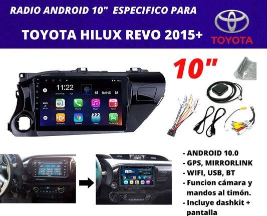 Combo Toyota Hilux  REVO 2015+ | Radio de pantalla android 10 pulgadas + dashkit original
